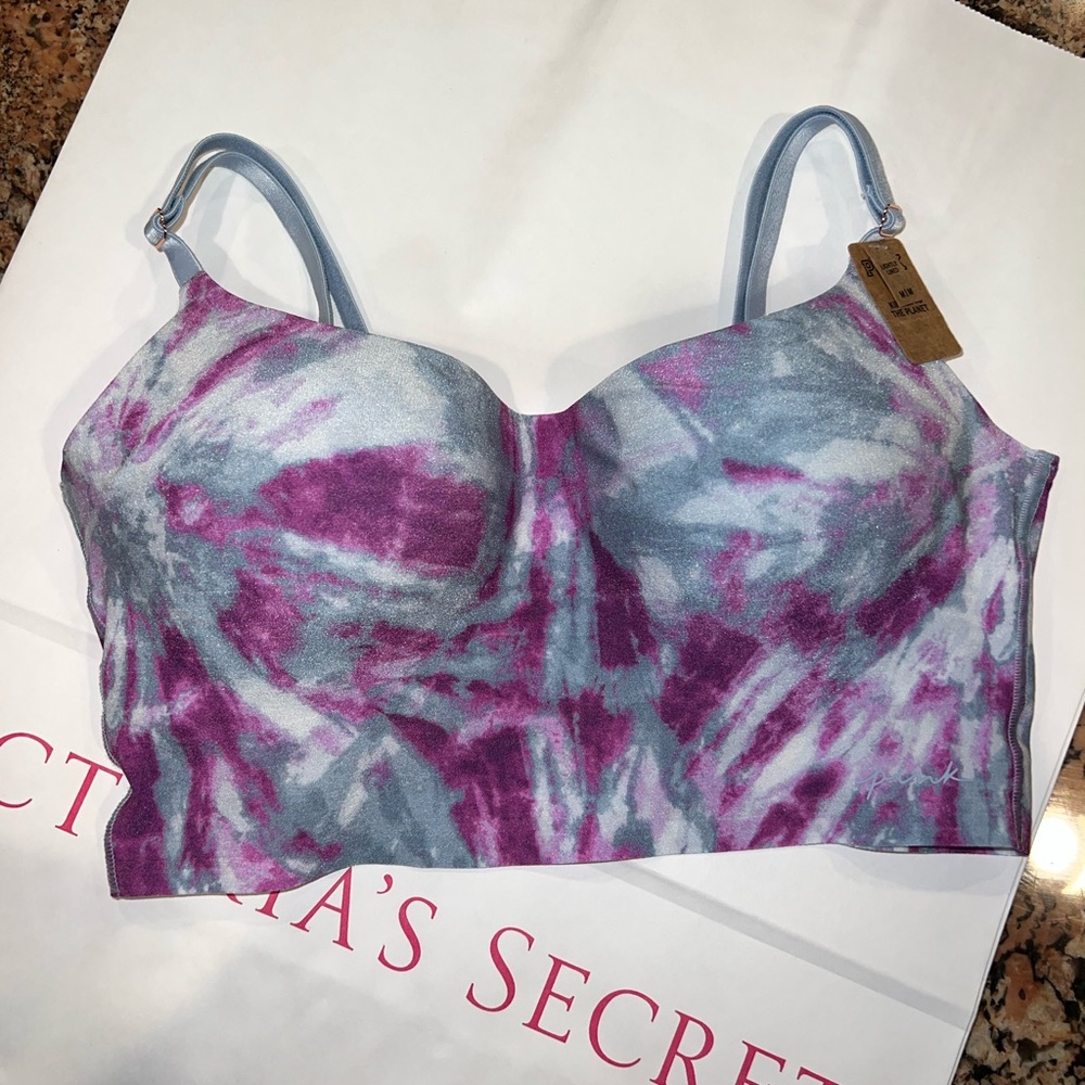 Victorias Secret PINK Lightly Lined Sports Bra Bralette Tie Dye S Small NWT
